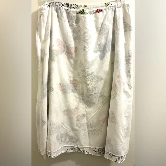 Liz Claiborne White Linen Skirt with Butterfly Print - Picture 6 of 13